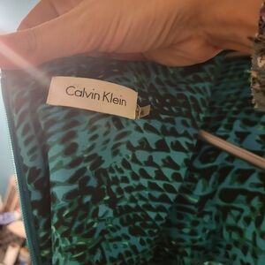 Calvin Klein Teal and Black Patterned Garment